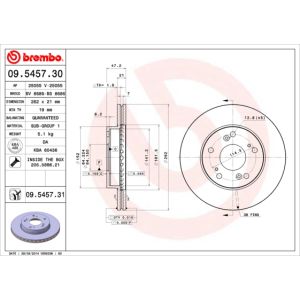 Front Vented Brake Disc Pair Coated - 262mm Diameter