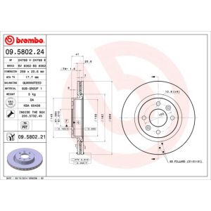 Front Vented Brake Disc Pair Coated - 259mm Diameter