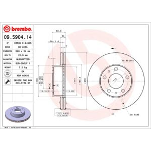 FRONT VENTED BRAKE DISC PAIR - 280MM DIAMETER