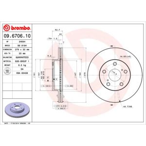 FRONT VENTED BRAKE DISC PAIR - 279MM DIAMETER