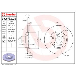 FRONT VENTED BRAKE DISC PAIR - 282MM DIAMETER