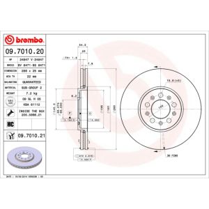 Front Vented Brake Disc Pair Coated - 288mm Diameter