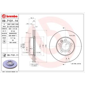 Front Vented Brake Disc Pair Coated - 280mm Diameter