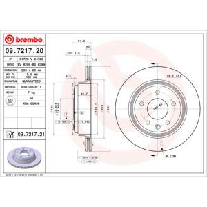 Rear Vented Brake Disc Pair Coated - 305mm Diameter