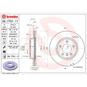 Front Vented Brake Disc Pair Coated - 300mm Diameter