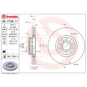 Front Vented Brake Disc Pair Coated - 314mm Diameter