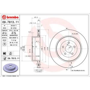 Rear Vented Brake Disc Pair Coated - 316mm Diameter