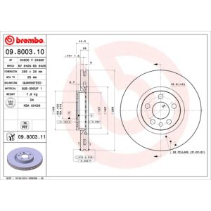 Front Vented Brake Disc Pair Coated - 285mm Diameter