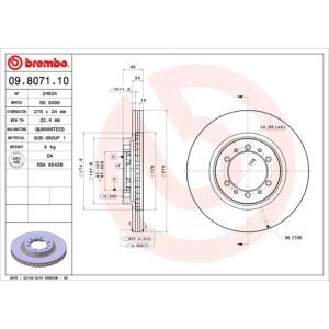 Front Vented Brake Disc Pair Coated - 276mm Diameter