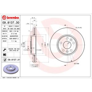 Front Vented Brake Disc Pair Coated - 280mm Diameter