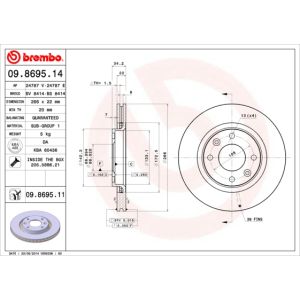 Front Vented Brake Disc Pair Coated - 266mm Diameter