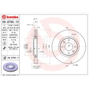 Front Vented Brake Disc Pair Coated - 283mm Diameter