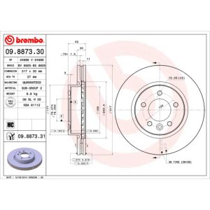 Front Vented Brake Disc Coated - 317mm Diameter