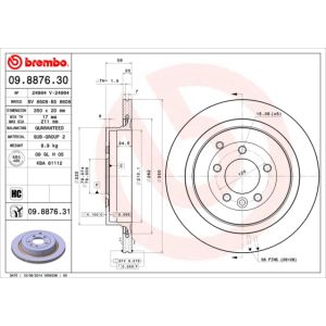 Rear Vented Brake Disc Pair Coated - 350mm Diameter