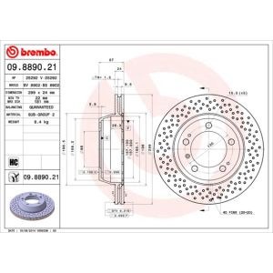 Rear Vented Brake Disc Pair Coated - 299mm Diameter