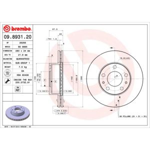 FRONT VENTED BRAKE DISC PAIR - 280MM DIAMETER