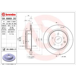 Rear Vented Brake Disc Pair Coated - 292mm Diameter