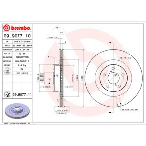 Front Vented Brake Disc Pair Coated - 293mm Diameter