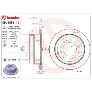 Rear Vented Brake Disc Coated - 329mm Diameter