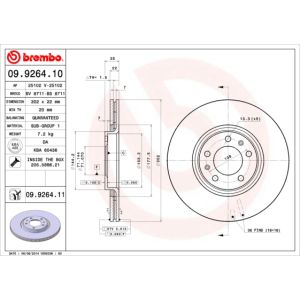 Rear Vented Brake Disc Pair Coated - 302mm Diameter