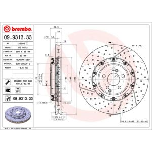 Front Vented Brake Disc Coated - 390mm Diameter