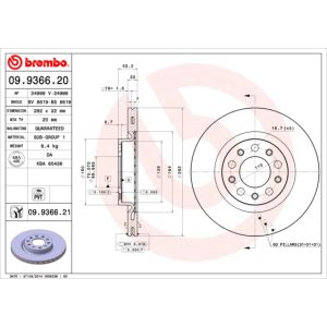 Rear Vented Brake Disc Pair Coated - 292mm Diameter