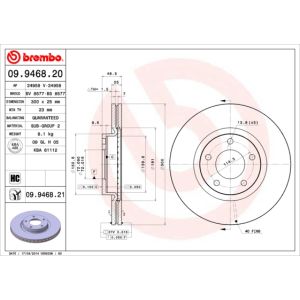 Front Vented Brake Disc Pair Coated - 300mm Diameter