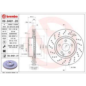 Front Vented Brake Disc Coated - 312mm Diameter