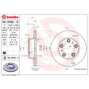 Front Vented Brake Disc Pair Coated - 298mm Diameter