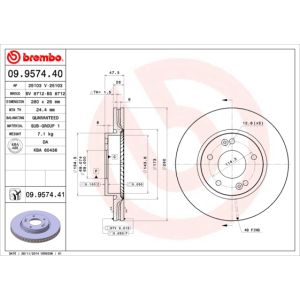 Front Vented Brake Disc Pair Coated - 280mm Diameter