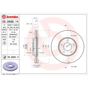 Front Vented Brake Disc Pair Coated - 278mm Diameter