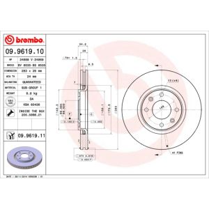 FRONT VENTED BRAKE DISC PAIR COATED - 283MM DIAMETER