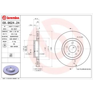 FRONT VENTED BRAKE DISC PAIR - 284MM DIAMETER