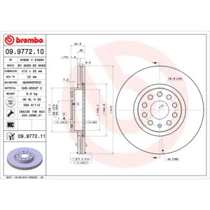 Front Vented Brake Disc Pair Coated - 312mm Diameter