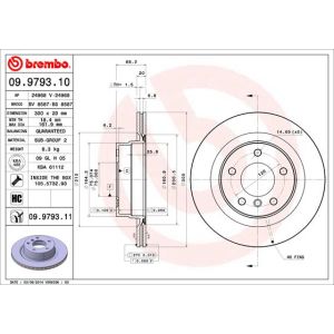 Rear Vented Brake Disc Pair Coated - 300mm Diameter