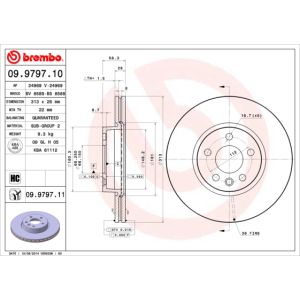 Front Vented Brake Disc Coated - 313mm Diameter