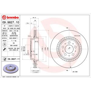 Rear Vented Brake Disc Pair Coated - 308mm Diameter