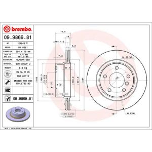 Rear Vented Brake Disc Pair Coated - 294mm Diameter