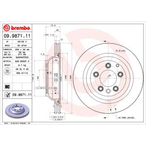 Rear Vented Brake Disc Coated - 358mm Diameter