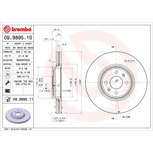 Front Vented Brake Disc Pair Coated - 300mm Diameter