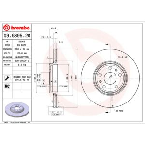 FRONT VENTED BRAKE DISC PAIR - 300MM DIAMETER