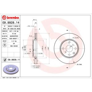 Front Vented Brake Disc Pair Coated - 247mm Diameter