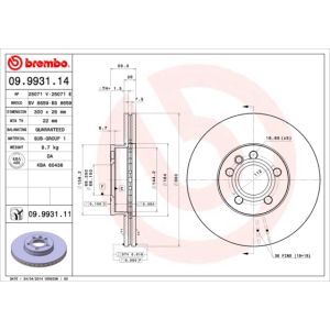 Front Vented Brake Disc Pair Coated - 300mm Diameter