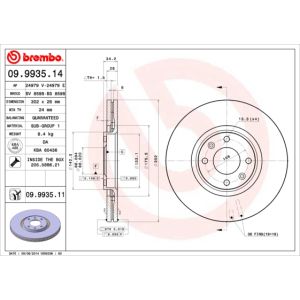 Front Vented Brake Disc Pair Coated - 302mm Diameter