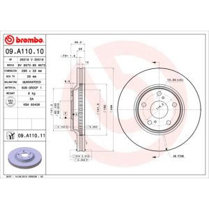 Front Vented Brake Disc Pair Coated - 296mm Diameter