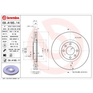 Vented Brake Disc Pair Coated - 302mm Diameter