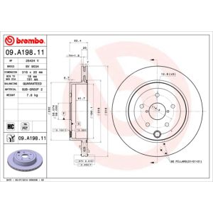 Rear Vented Brake Disc Pair Coated - 316mm Diameter