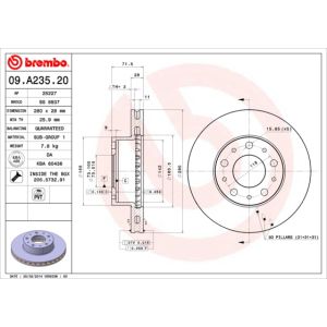 FRONT VENTED BRAKE DISC PAIR - 280MM DIAMETER