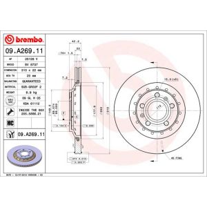 Rear Vented Brake Disc Pair Coated - 310mm Diameter