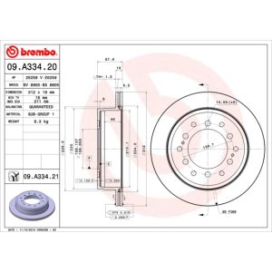 Rear Vented Brake Disc Pair Coated - 312mm Diameter